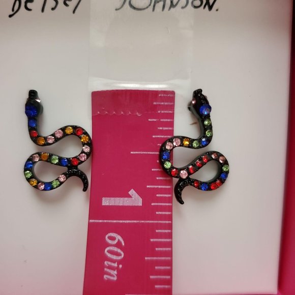 Betsey Johnson Women's Fashion Jewelry Snake Wrap Multicolor Post Earrings NIB - Picture 6 of 7